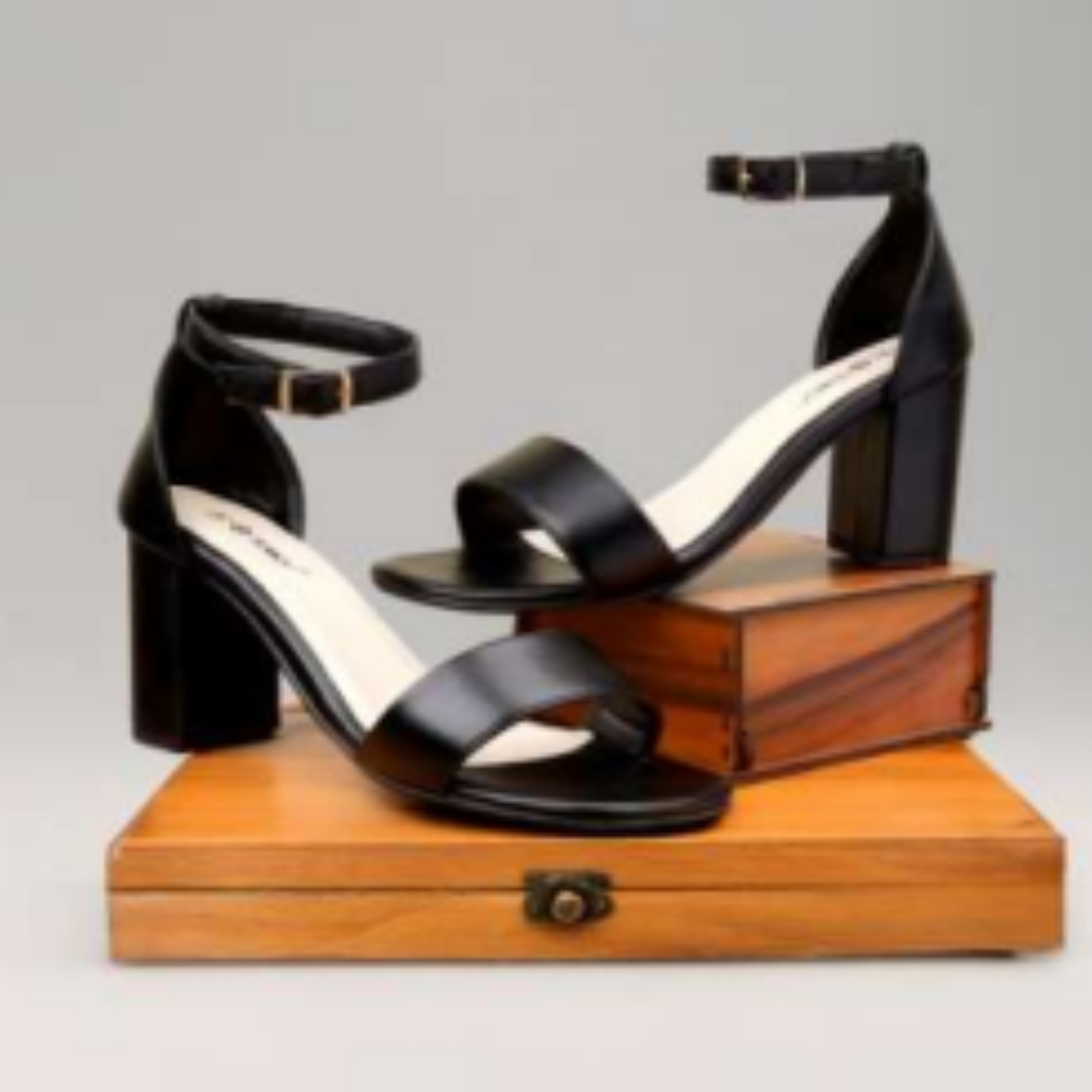 Ladies High Heal Sandals | Black | Made In India | Baxxy Ladies Collection | 10 Pair