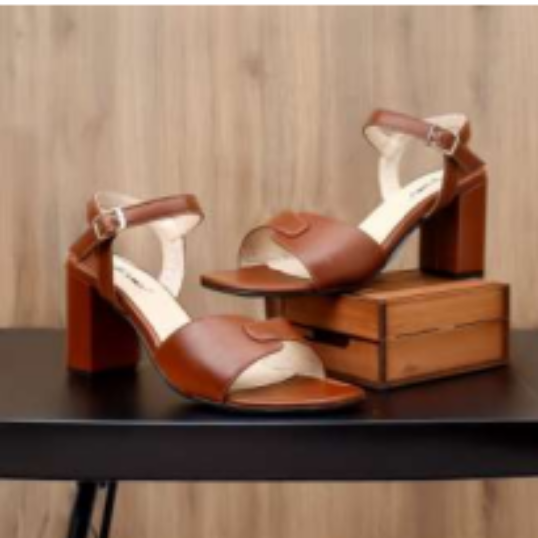 Ladies High Heal Sandals | Chic Brown | Made In India | Baxxy Ladies Collection | 10 Pair