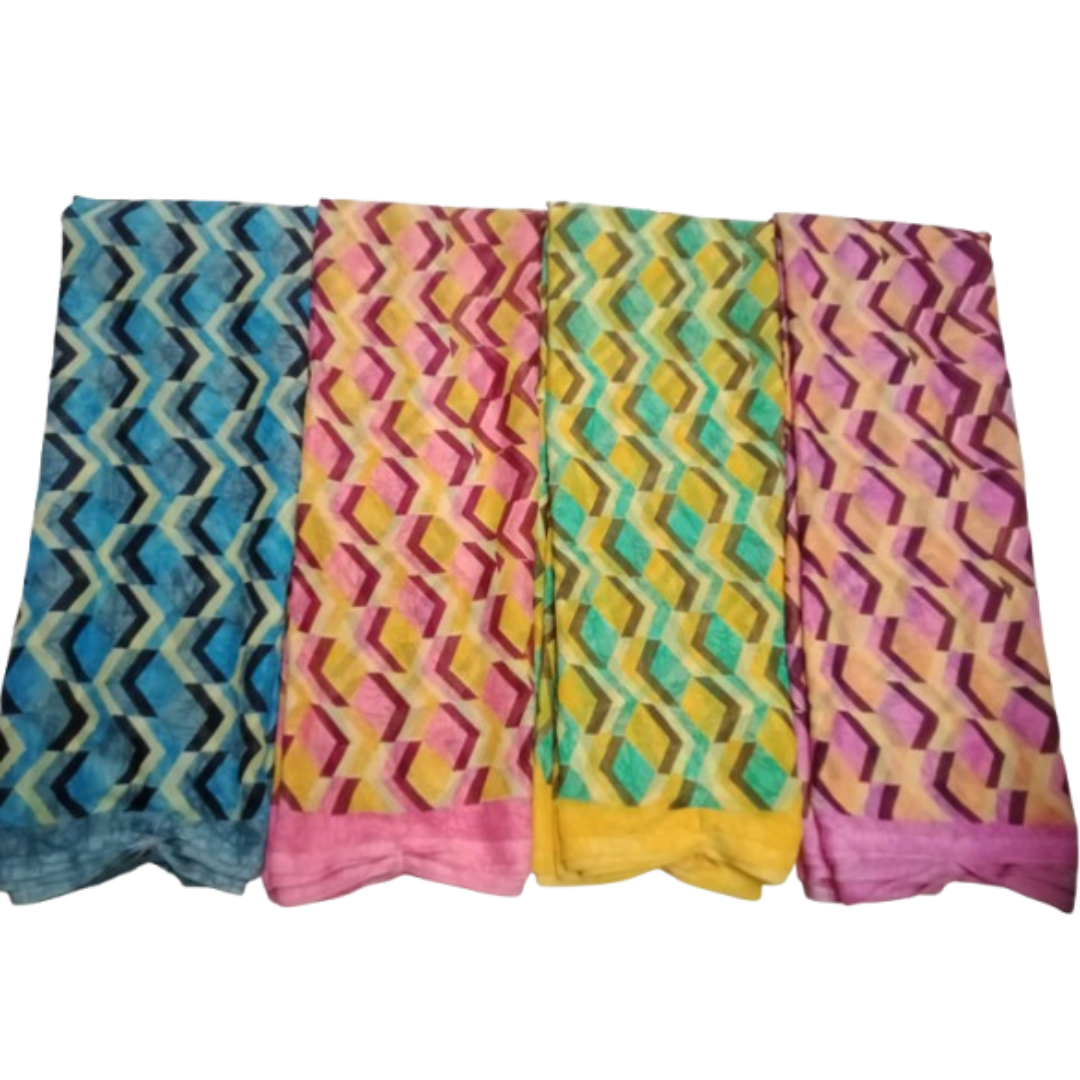 Geometric Printed Daily Wear Lightweight Saree Collection | Pack of 24 | Made In India