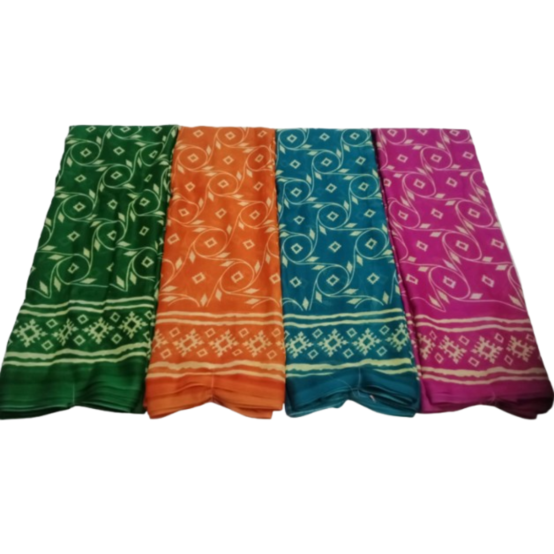 Pattern Printed Daily Wear Lightweight Saree Collection | Pack of 24 | Made In India