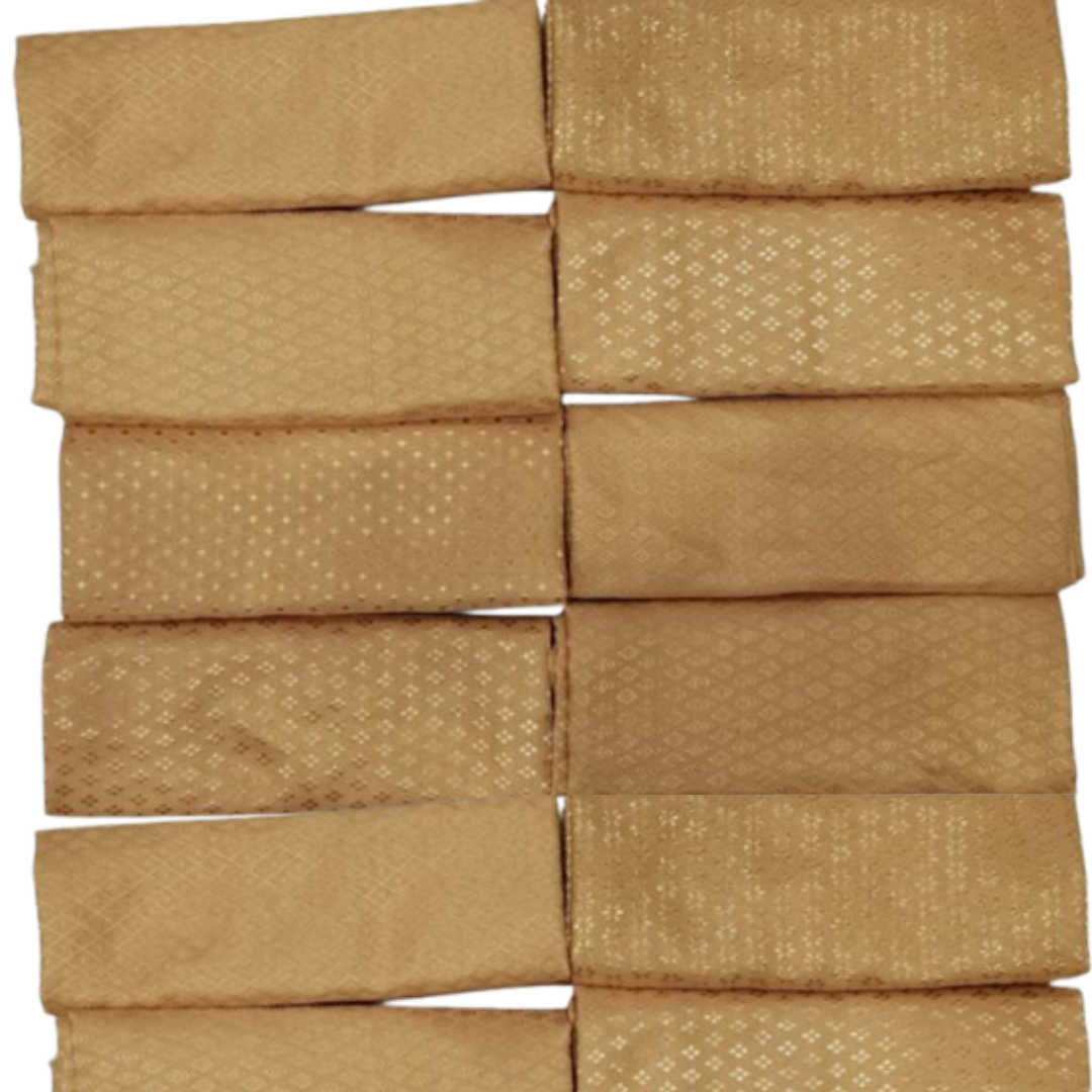 Ajit Zone 24K Gold Blouse Piece Bundle (20 Pcs) – Premium Jacquard Fabric, Golden Shine, 1 Meter Cut Each