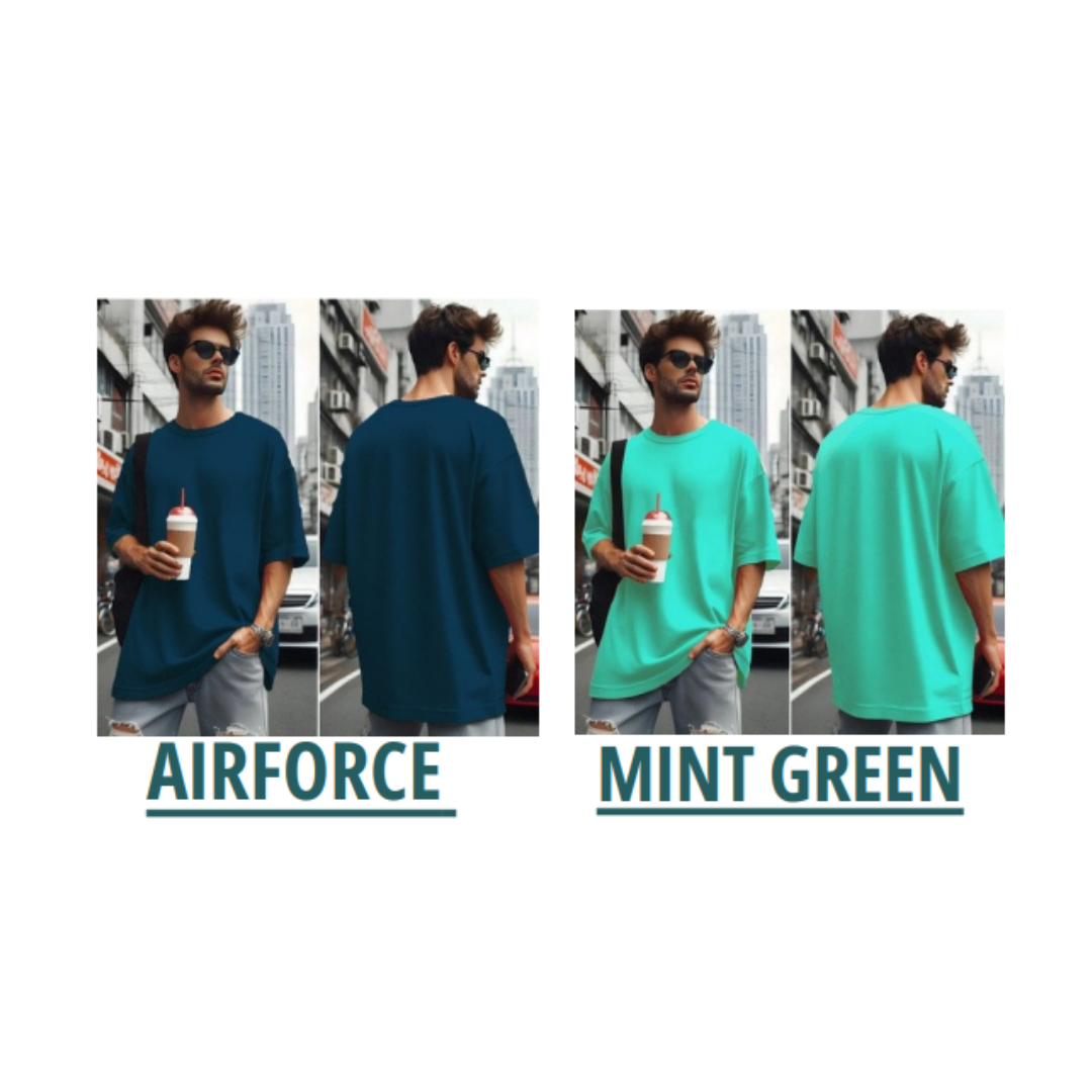 Premium Oversized French Terry Cotton T-Shirt | 240 GSM | 6 Colours | Sizes M–XL | 18 Pcs Set