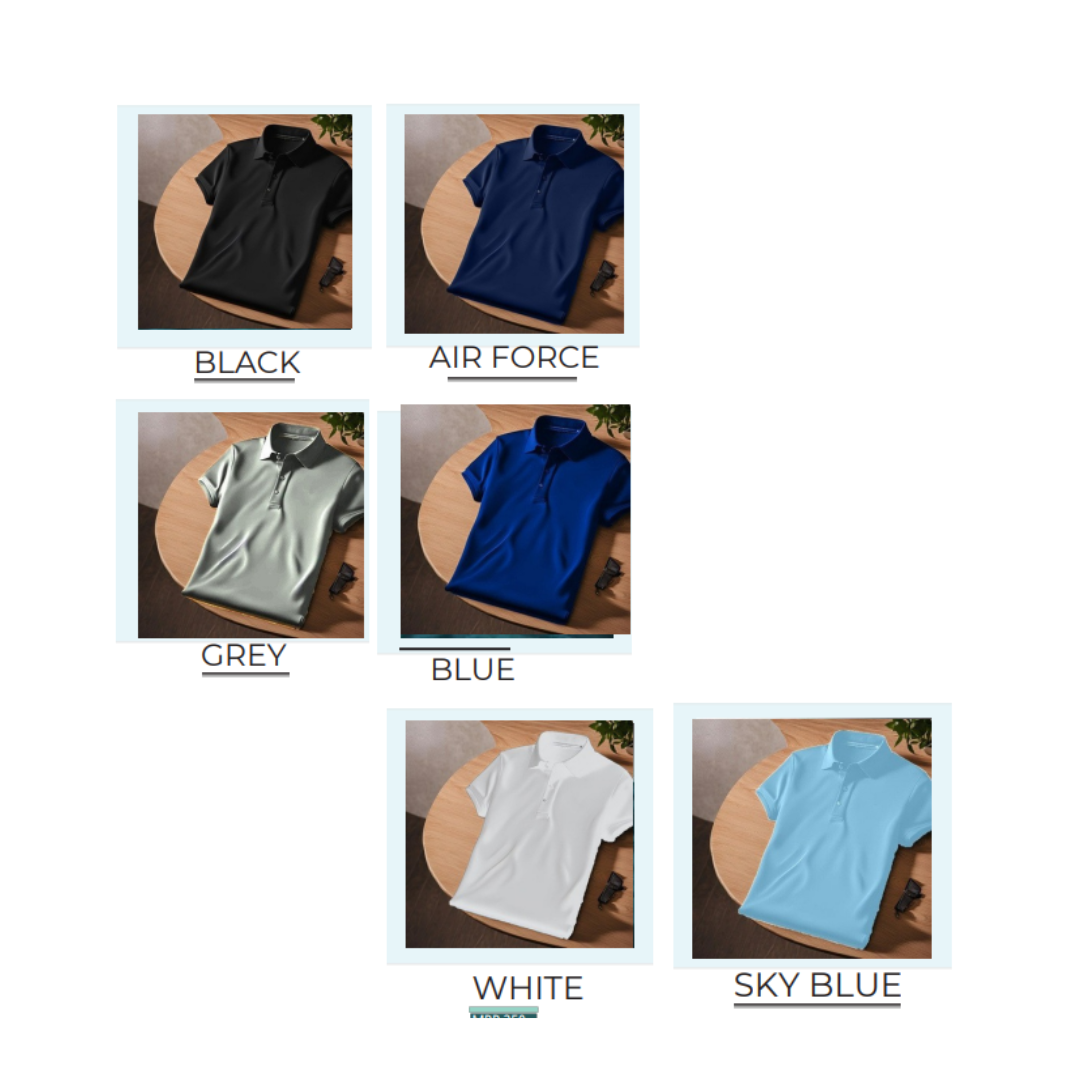 Premium Polo T-Shirt | 220 GSM Cotton | 6 Colours | Sizes M–XL | MOQ 18 Pcs Set